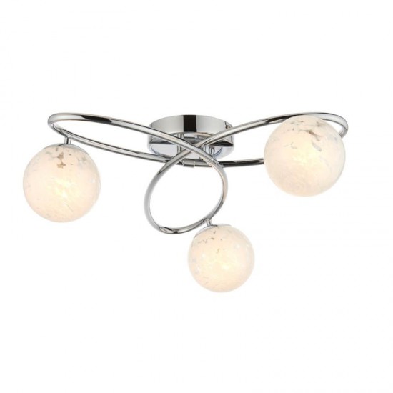 67537-001 Chrome 3 Light Ceiling Lamp with Confetti Glasses 67537-001 Chrome 3 Light Ceiling Lamp with Confetti Glasses