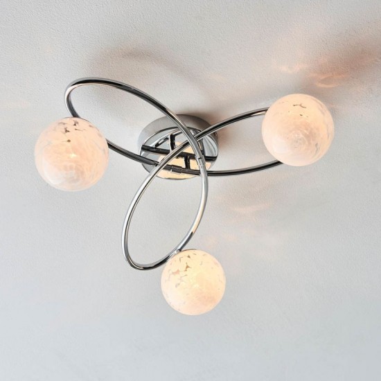 67537-001 Chrome 3 Light Ceiling Lamp with Confetti Glasses 67537-001 Chrome 3 Light Ceiling Lamp with Confetti Glasses