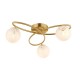 67538-001 Satin Brass 3 Light Ceiling Lamp with Confetti Glasses 67538-001 Satin Brass 3 Light Ceiling Lamp with Confetti Glasses