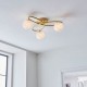 67538-001 Satin Brass 3 Light Ceiling Lamp with Confetti Glasses 67538-001 Satin Brass 3 Light Ceiling Lamp with Confetti Glasses