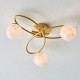 67538-001 Satin Brass 3 Light Ceiling Lamp with Confetti Glasses 67538-001 Satin Brass 3 Light Ceiling Lamp with Confetti Glasses