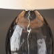 67545-100 Nickel & Dimpled Smoked Glass Table Lamp with Vintage White Shade