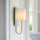 67547-100 Mirrored Satin Brass Wall Light with Vintage White Shade