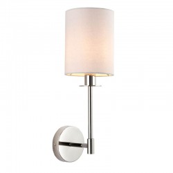 67550-001 Bright Nickel Wall Light with Vintage White Shade 67550-001 Bright Nickel Wall Light with Vintage White Shade