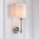 67550-100 Bright Nickel Wall Light with Vintage White Shade