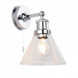 67552-001 Polished Chrome Wall Light with Clear Glass 67552-001 Polished Chrome Wall Light with Clear Glass