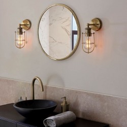 67553-001 Bathroom Antique Brass Wall Lamp