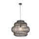 67532-001 Matt Black Pendant with Black Rattan Shade