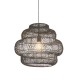 67532-001 Matt Black Pendant with Black Rattan Shade