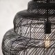 67532-001 Matt Black Pendant with Black Rattan Shade