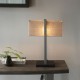 64827-100 Satin Nickel & Black Table Lamp with Natural Linen Shade