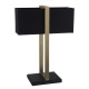 64828-100 Antique Brass & Black Table Lamp with Black Cotton Shade