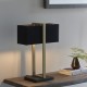 64828-100 Antique Brass & Black Table Lamp with Black Cotton Shade