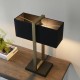 64828-100 Antique Brass & Black Table Lamp with Black Cotton Shade