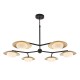 63748-100 Gold & Bronze 6 Light Centre Fitting with White Glasses