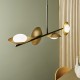 63749-100 Gold & Bronze 4 Light over Island Fitting with White Glasses