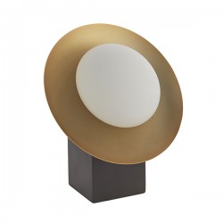 63750-001 Gold & Bronze Table Lamp with White Glass 63750-001 Gold & Bronze Table Lamp with White Glass