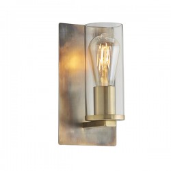 63757-001 Bronze Patina Wall Lamp with Clear Glass