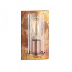 63759-001 Copper Patina Wall Lamp with Clear Glass