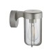 63770-100 Outdoor Brushed Silver Wall Lamp with Clear Glass