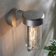63770-100 Outdoor Brushed Silver Wall Lamp with Clear Glass