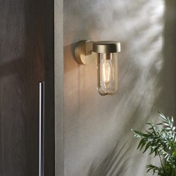 63772-001 Outdoor Brushed Gold Wall Lamp with Clear Glass