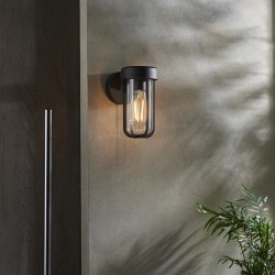 63778-001 Outdoor Matt Black Wall Lamp with Clear Glass