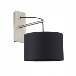 63786-001 Matt Nickel Wall Lamp with Black Shade 63786-001 Matt Nickel Wall Lamp with Black Shade