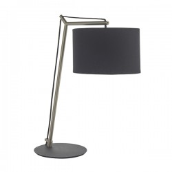 63787-001 Matt Nickel Table Lamp with Black Shade 63787-001 Matt Nickel Table Lamp with Black Shade