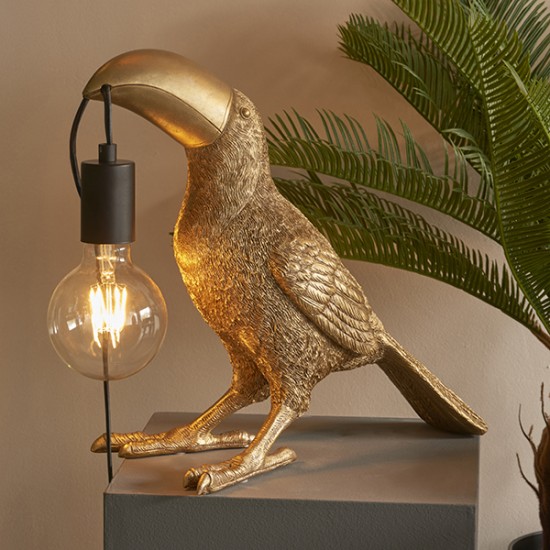 63794-100 Vintage Gold Toucan Table Lamp