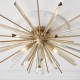 63814-001 Antique Brass 4 Light Sputnik Semi-Flush with Champagne Crystal