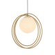 63825-100 Brushed Gold Pendant with White Glass