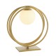 63827-100 Brushed Gold Table Lamp with White Glass