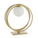 63827-100 Brushed Gold Table Lamp with White Glass