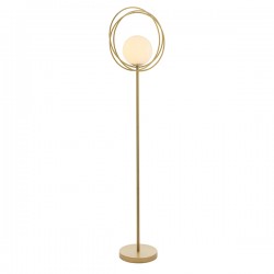 63828-001 Brushed Gold Floor Lamp with White Glass 63828-001 Brushed Gold Floor Lamp with White Glass