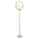 63828-100 Brushed Gold Floor Lamp with White Glass