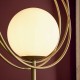 63828-100 Brushed Gold Floor Lamp with White Glass