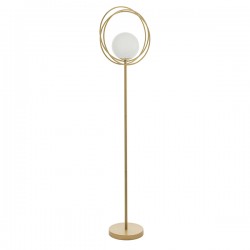 63828-001 Brushed Gold Floor Lamp with White Glass 63828-001 Brushed Gold Floor Lamp with White Glass