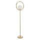 63828-100 Brushed Gold Floor Lamp with White Glass