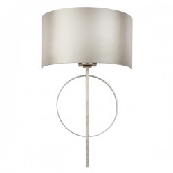 63832-001 Antique Silver Wall Lamp with Mink Satin Shade 63832-001 Antique Silver Wall Lamp with Mink Satin Shade