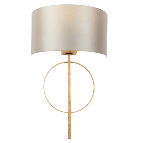 63841-100 Antique Gold Wall Lamp with Mink Satin Shade 63841-100 Antique Gold Wall Lamp with Mink Satin Shade