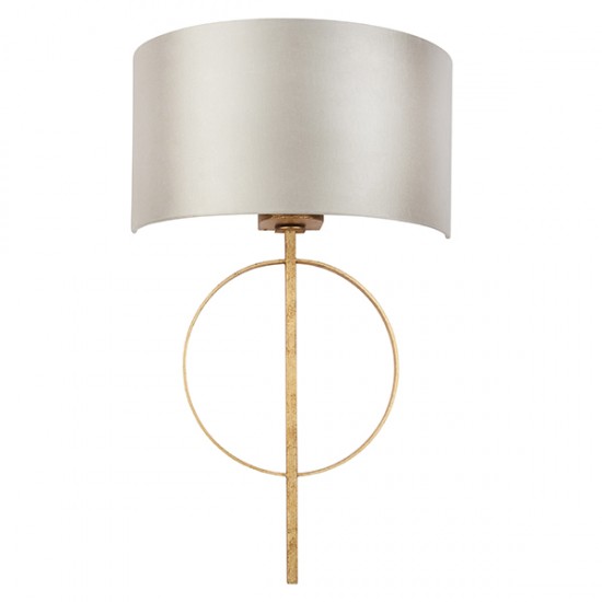 63841-100 Antique Gold Wall Lamp with Mink Satin Shade 63841-100 Antique Gold Wall Lamp with Mink Satin Shade