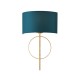 63845-100 Antique Gold Wall Lamp with Teal Satin Shade 63845-100 Antique Gold Wall Lamp with Teal Satin Shade
