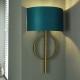 63845-100 Antique Gold Wall Lamp with Teal Satin Shade 63845-100 Antique Gold Wall Lamp with Teal Satin Shade