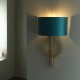 63845-100 Antique Gold Wall Lamp with Teal Satin Shade 63845-100 Antique Gold Wall Lamp with Teal Satin Shade