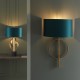 63845-100 Antique Gold Wall Lamp with Teal Satin Shade 63845-100 Antique Gold Wall Lamp with Teal Satin Shade