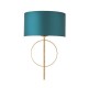 63845-100 Antique Gold Wall Lamp with Teal Satin Shade 63845-100 Antique Gold Wall Lamp with Teal Satin Shade