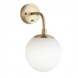 63852-001 Antique Brass Wall Lamp with White Glass 63852-001 Antique Brass Wall Lamp with White Glass