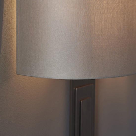 63870-100 Brushed Bronze Wall Lamp with Mink Satin Shade