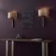 63881-100 Brushed Bronze Wall Lamp with Mink Satin Shade